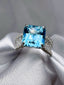 14K GOLD 6.22 CTW NATURAL AQUAMARINE & DIAMOND RING