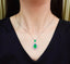 14K GOLD 5.44 CTW VIVID GREEN NATURAL EMERALD & DIAMOND PENDANT