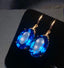 14K GOLD 20.3 CT NATURAL TOPAZ & DIAMOND EARRINGS