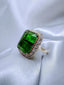 14K GOLD 24.00 CT NATURAL TOURMALINE & DIAMOND RING