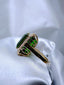 14K GOLD 24.00 CT NATURAL TOURMALINE & DIAMOND RING