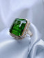 14K GOLD 24.00 CT NATURAL TOURMALINE & DIAMOND RING