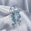 14K GOLD 6.93 CTW NATURAL AQUAMARINE & DIAMOND EARRINGS