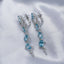 14K GOLD 6.93 CTW NATURAL AQUAMARINE & DIAMOND EARRINGS