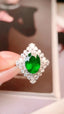 14K GOLD 2.94 CTW VIVID GREEN NATURAL EMERALD & DIAMOND RING/PENDANT