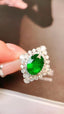 14K GOLD 2.94 CTW VIVID GREEN NATURAL EMERALD & DIAMOND RING/PENDANT