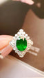 14K GOLD 2.94 CTW VIVID GREEN NATURAL EMERALD & DIAMOND RING/PENDANT