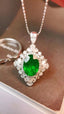 14K GOLD 2.94 CTW VIVID GREEN NATURAL EMERALD & DIAMOND RING/PENDANT