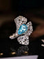 14K GOLD 1.81 CTW NATURAL PARAIBA TOURMALINE & DIAMOND RING