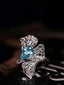 14K GOLD 1.81 CTW NATURAL PARAIBA TOURMALINE & DIAMOND RING