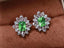 14K GOLD 3.40 CTW NATURAL TSAVORITE & DIAMOND EARRINGS