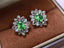 14K GOLD 3.40 CTW NATURAL TSAVORITE & DIAMOND EARRINGS