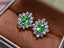 14K GOLD 3.40 CTW NATURAL TSAVORITE & DIAMOND EARRINGS