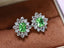 14K GOLD 3.40 CTW NATURAL TSAVORITE & DIAMOND EARRINGS