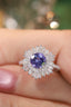 14K GOLD 2.35 CTW NATURAL TANZANITE & DIAMOND RING