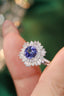 14K GOLD 2.35 CTW NATURAL TANZANITE & DIAMOND RING