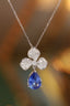 14K GOLD 1.65 CTW NATURAL SAPPHIRE & DIAMOND NECKLACE