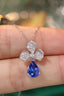 14K GOLD 1.65 CTW NATURAL SAPPHIRE & DIAMOND NECKLACE