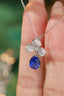 14K GOLD 1.65 CTW NATURAL SAPPHIRE & DIAMOND NECKLACE