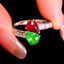 14K GOLD 2.15 CTW NATURAL RUBY & TSAVORITE RING