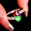 14K GOLD 2.15 CTW NATURAL RUBY & TSAVORITE RING