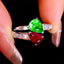 14K GOLD 2.15 CTW NATURAL RUBY & TSAVORITE RING