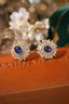 14K GOLD 3.16 CTW NATURAL SAPPHIRE & SAPPHIRE EARRINGS