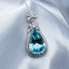 14K GOLD 6.82 CTW NATURAL AQUAMARINE & DIAMOND PENDANT