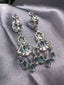 14K GOLD 9.00 CTW NATURAL AQUAMARINE & DIAMOND EARRINGS