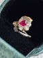 14K GOLD 1.15 CT VIVID RED NATURAL RUBY & DIAMOND RING