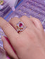 14K GOLD 1.15 CT VIVID RED NATURAL RUBY & DIAMOND RING