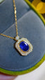 14K GOLD 1.43 CTW NATURAL SAPPHIRE & DIAMOND NECKLACE