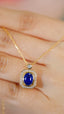 14K GOLD 1.43 CTW NATURAL SAPPHIRE & DIAMOND NECKLACE