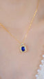 14K GOLD 1.43 CTW NATURAL SAPPHIRE & DIAMOND NECKLACE