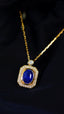 14K GOLD 1.43 CTW NATURAL SAPPHIRE & DIAMOND NECKLACE