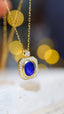 14K GOLD 1.43 CTW NATURAL SAPPHIRE & DIAMOND NECKLACE