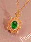 14K GOLD 1.78 CTW VIVID GREEN NATURAL EMERALD & DIAMOND PENDANT