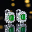 14K GOLD 2.69 CTW VIVID GREEN NATURAL EMERALD & DIAMOND EARRINGS