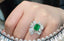 14K GOLD 3.21 CTW VIVID GREEN NATURAL EMERALD & DIAMOND RING