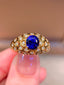 14K GOLD 2.28 CTW NATURAL SAPPHIRE & DIAMOND RING