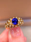 14K GOLD 2.28 CTW NATURAL SAPPHIRE & DIAMOND RING