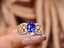 14K GOLD 1.67 CTW VIVID BLUE NATURAL SAPPHIRE & DIAMOND RING