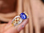 14K GOLD 1.67 CTW VIVID BLUE NATURAL SAPPHIRE & DIAMOND RING