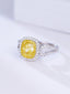 GIA CERTIFIED 14K GOLD 1.49 CTW NATURAL YELLOW DIAMOND & DIAMOND RING