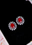 14K GOLD 2.43 CTW VIVID RED NATURAL RUBY & DIAMOND EARRINGS