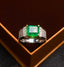 14K GOLD 2.70 CT VIVID GREEN NATURAL EMERALD & DIAMOND RING