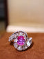 14K GOLD 3.23 CTW NATURAL PADPARADSCHA SAPPHIRE & DIAMOND RING