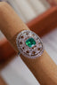 14K GOLD 1.70 CTW VIVID GREEN NATURAL EMERALD & DIAMOND RING