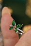 14K GOLD 1.16 CTW NATURAL TSAVORITE & DIAMOND RING