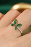 14K GOLD 1.16 CTW NATURAL TSAVORITE & DIAMOND RING